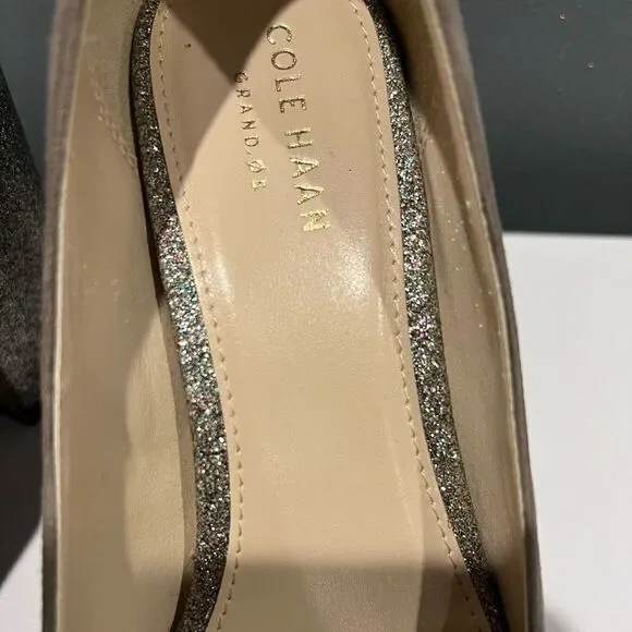 Cole Haan Alanna Suede Glitter heel pumps Grey size 6